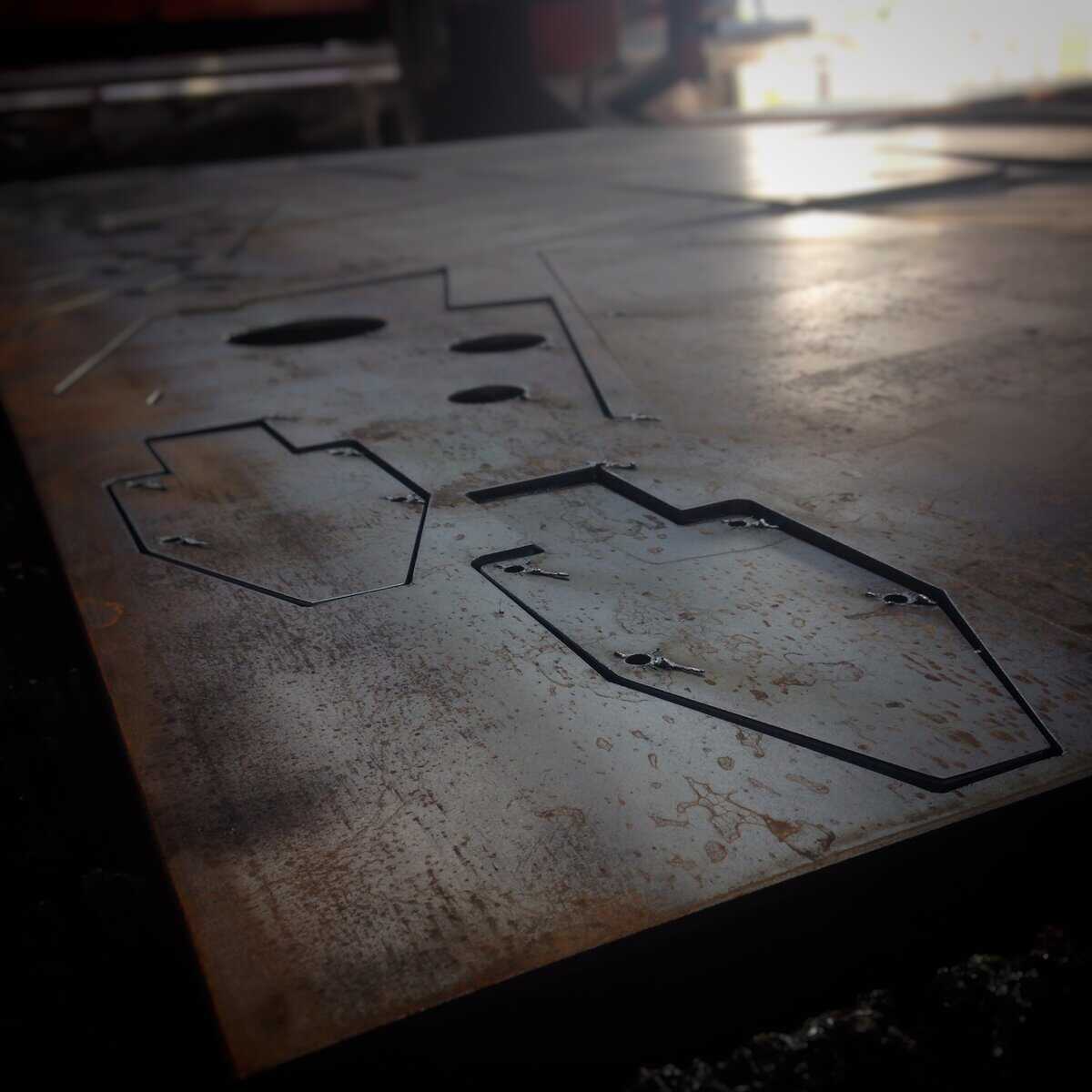 Cut outs Intricate metal plate with cutout shapes